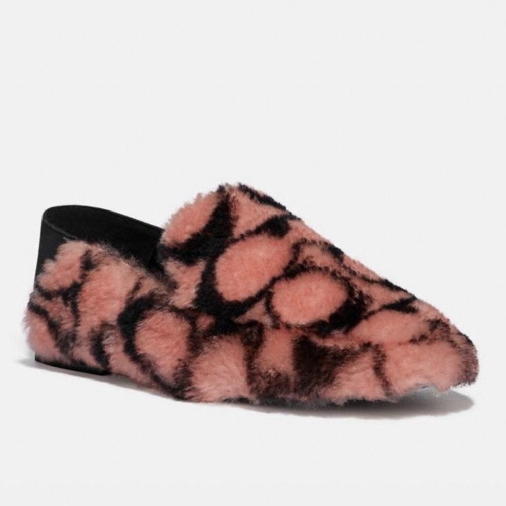 New in Box - COACH Holly Slipper Plush Shearling & Leather shoes - Size 8